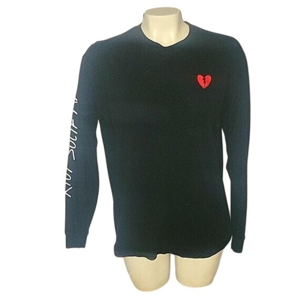 RIOT‎ SOCIETY long sleeved T-shirt Cotton M Black Logo Y2K 90's Retro Music Warm